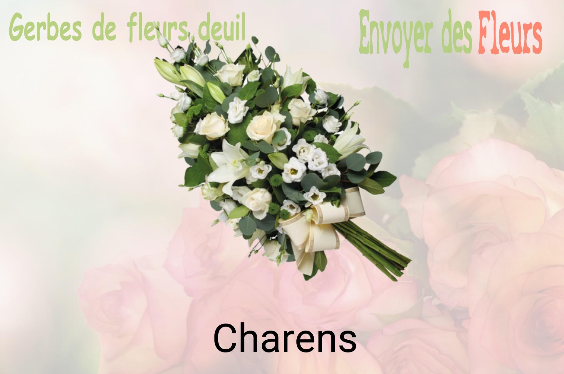 Gerbe de fleurs de deuil livrée à Charens